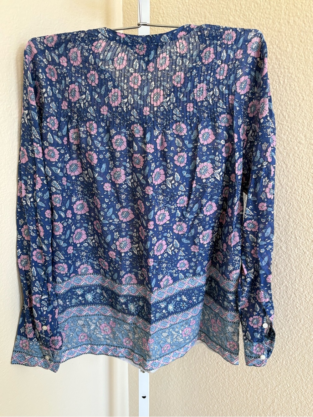J.Crew Cotton Voile Popover in Floral Blue Multi - Size 0 - Picture 7 of 8